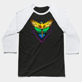 80s Retro Macaw Parrot Baseball T-Shirt